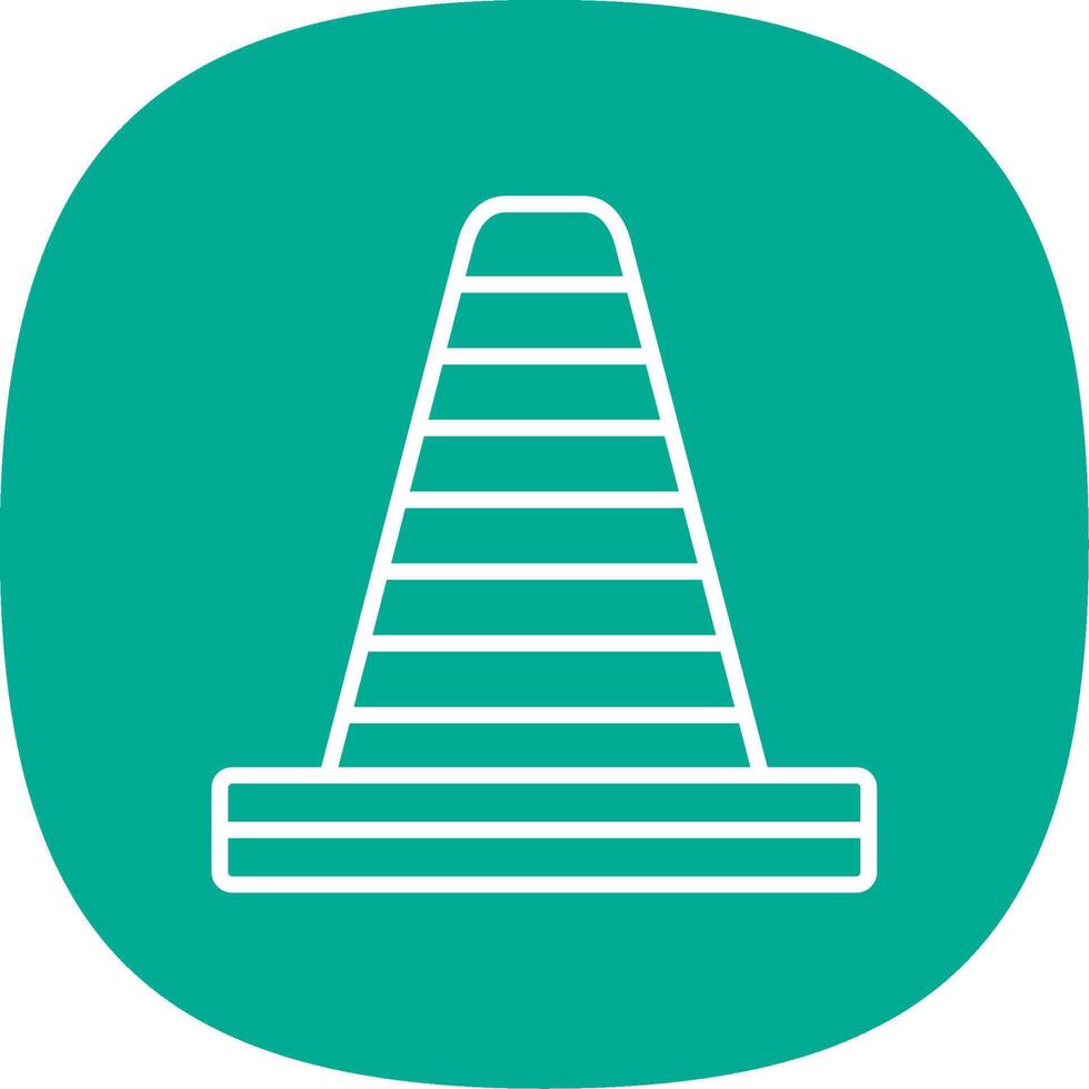 Traffic Cone Line Curve Icon Design vector