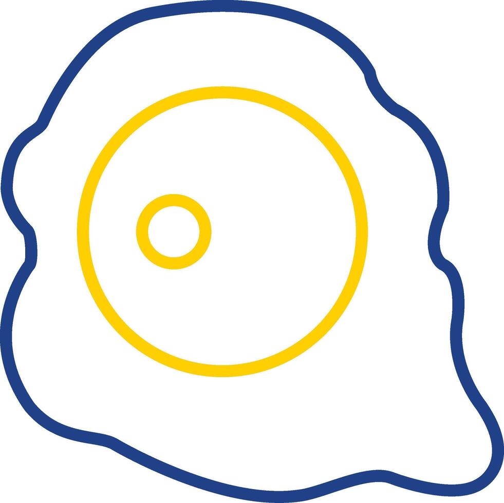 Fried Egg Line Two Colour Icon Design vector
