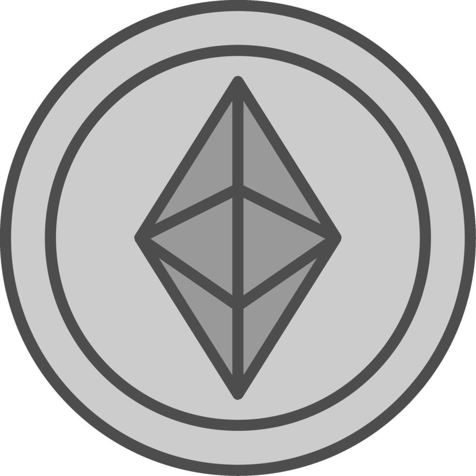 Ethereum Line Filled Greyscale Icon Design vector