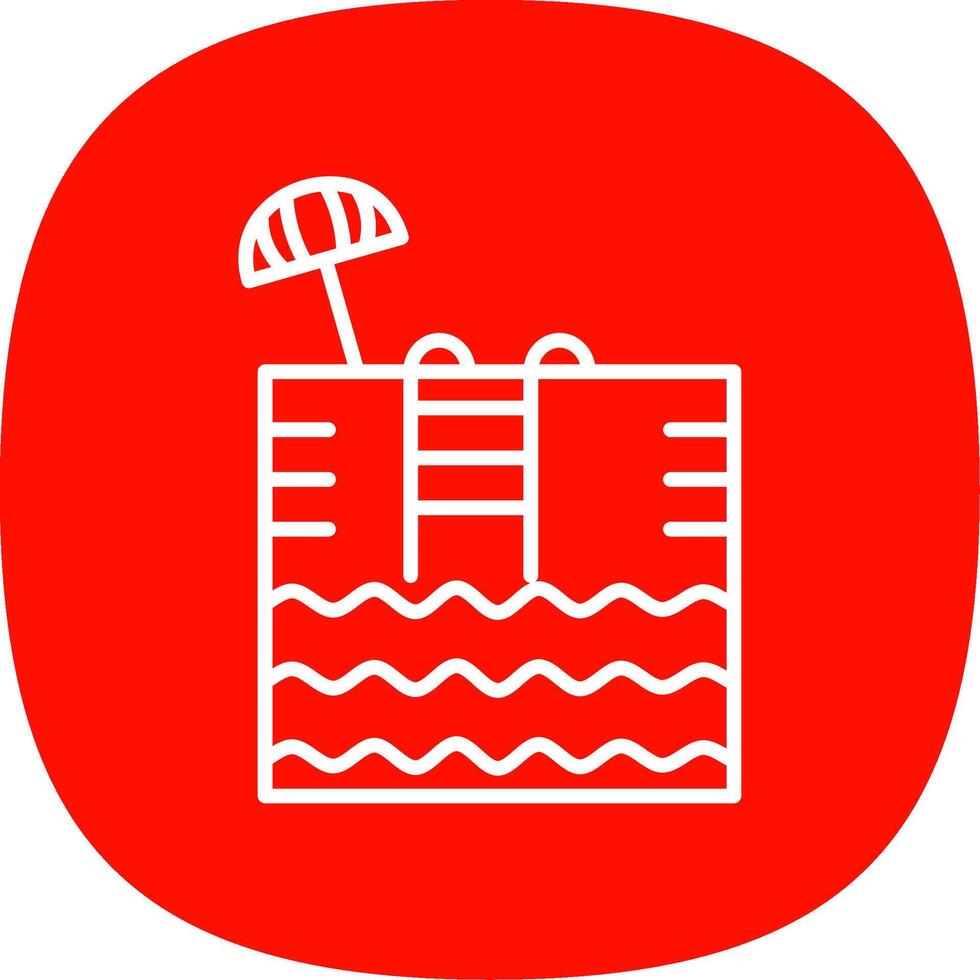 Swimming Pool Line Curve Icon Design vector