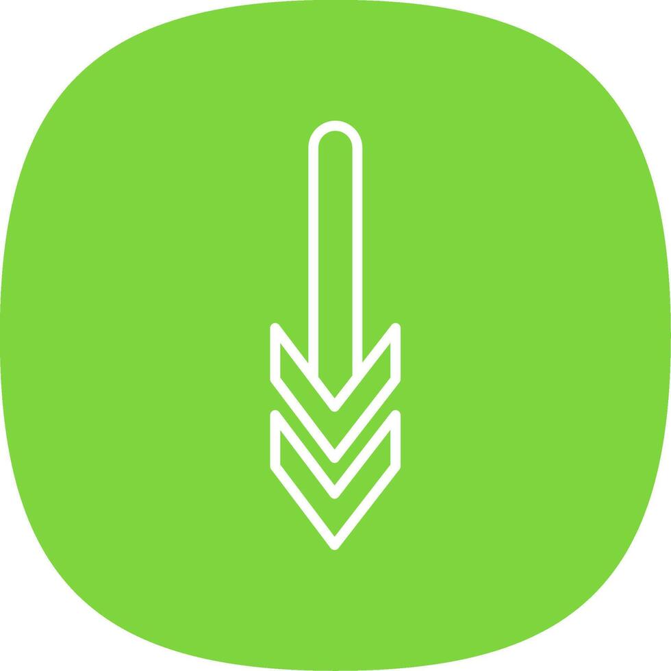Down Line Curve Icon Design vector