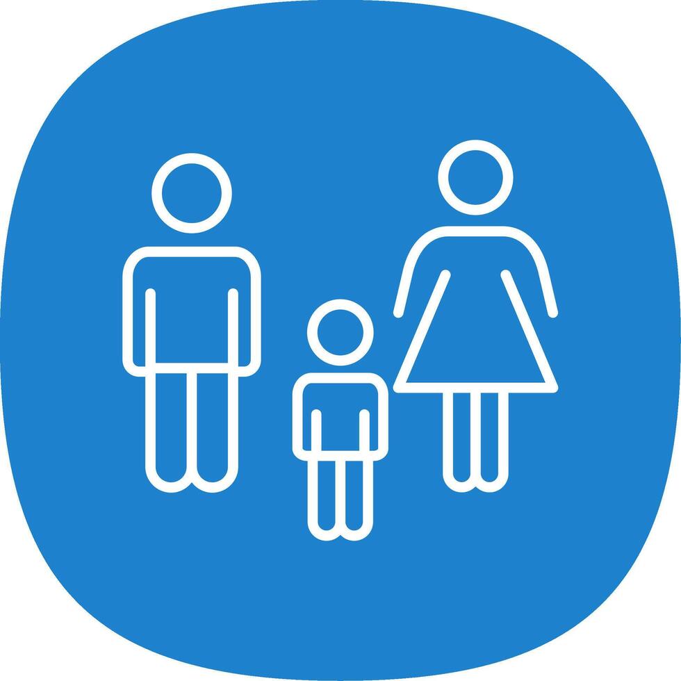 Family Line Curve Icon Design vector