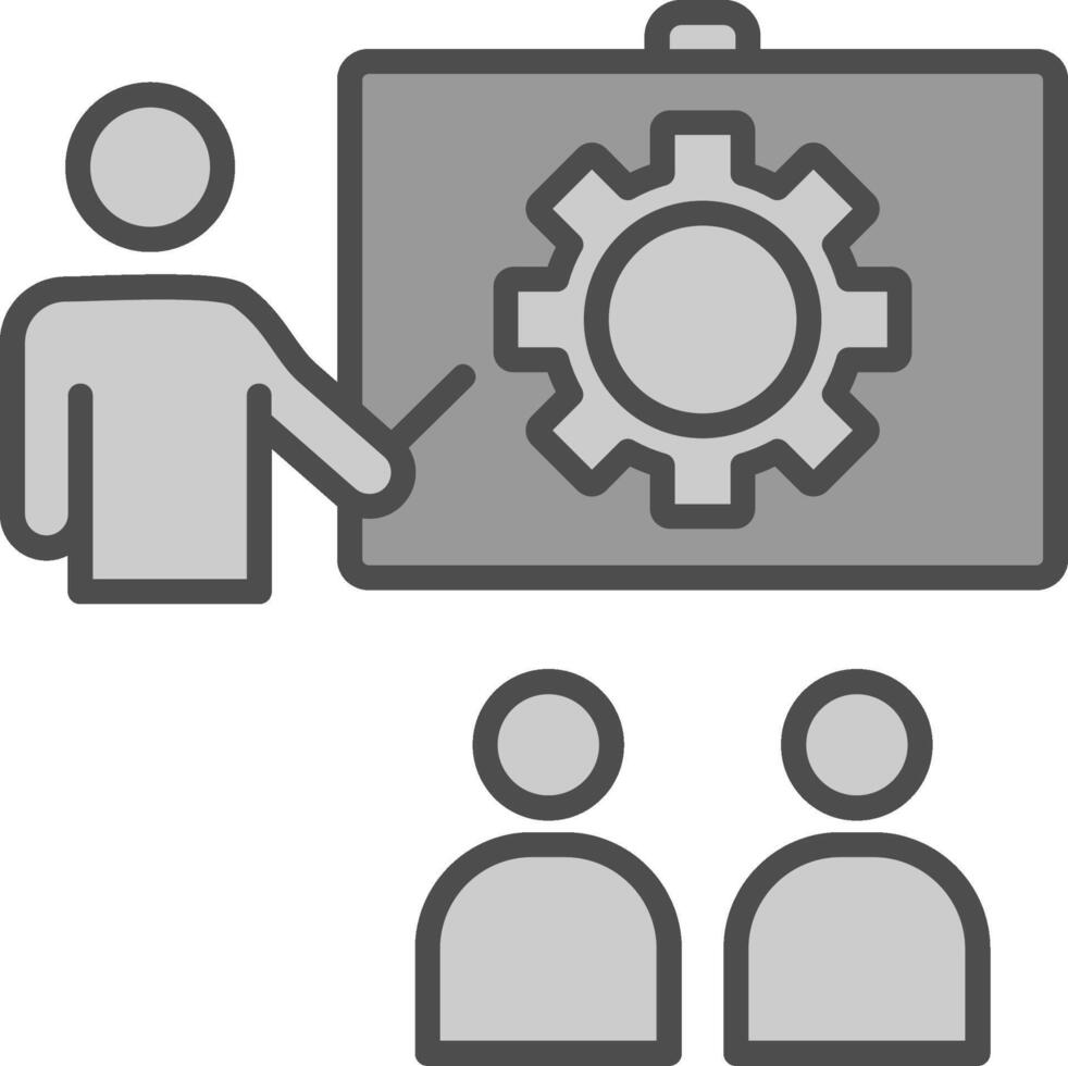 Training Line Filled Greyscale Icon Design vector