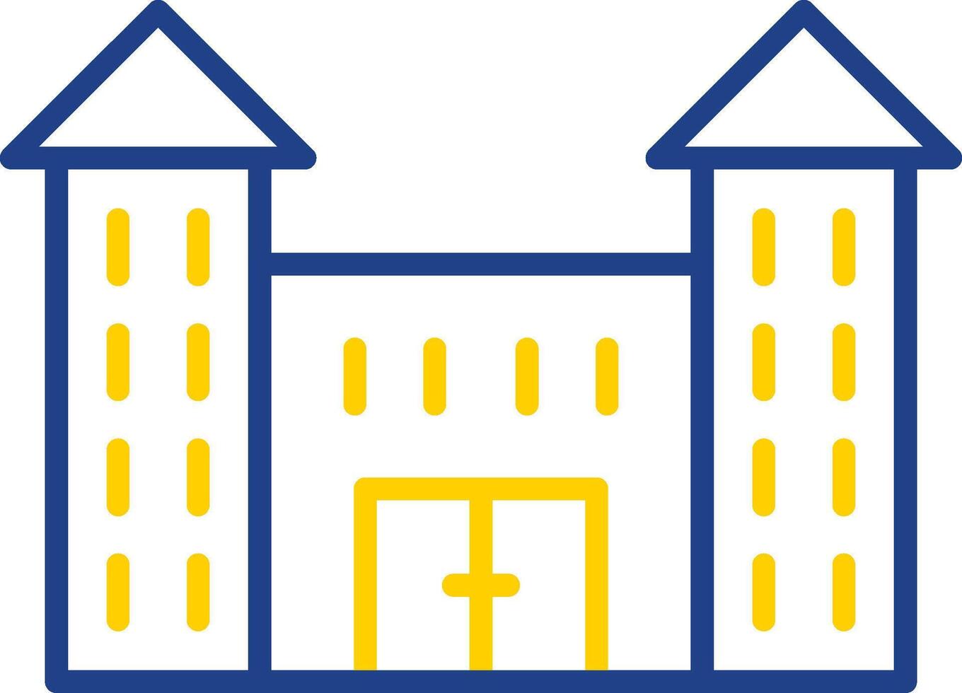 Victorian House Line Two Colour Icon Design vector