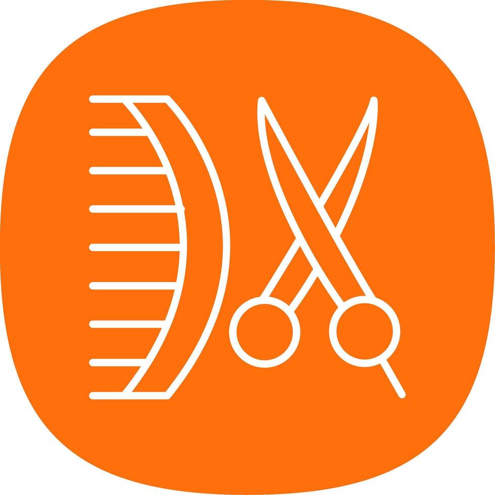 Barbershop Line Curve Icon Design vector