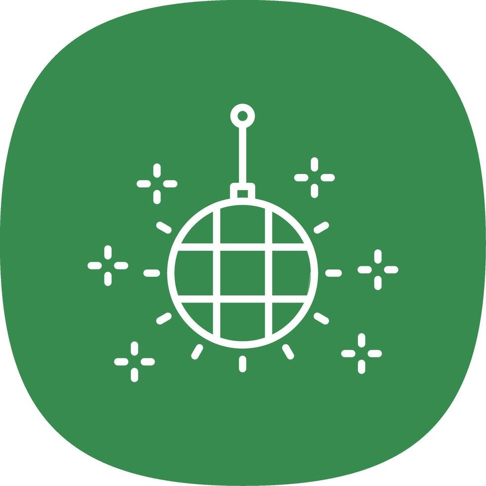 Disco Ball Line Curve Icon Design vector