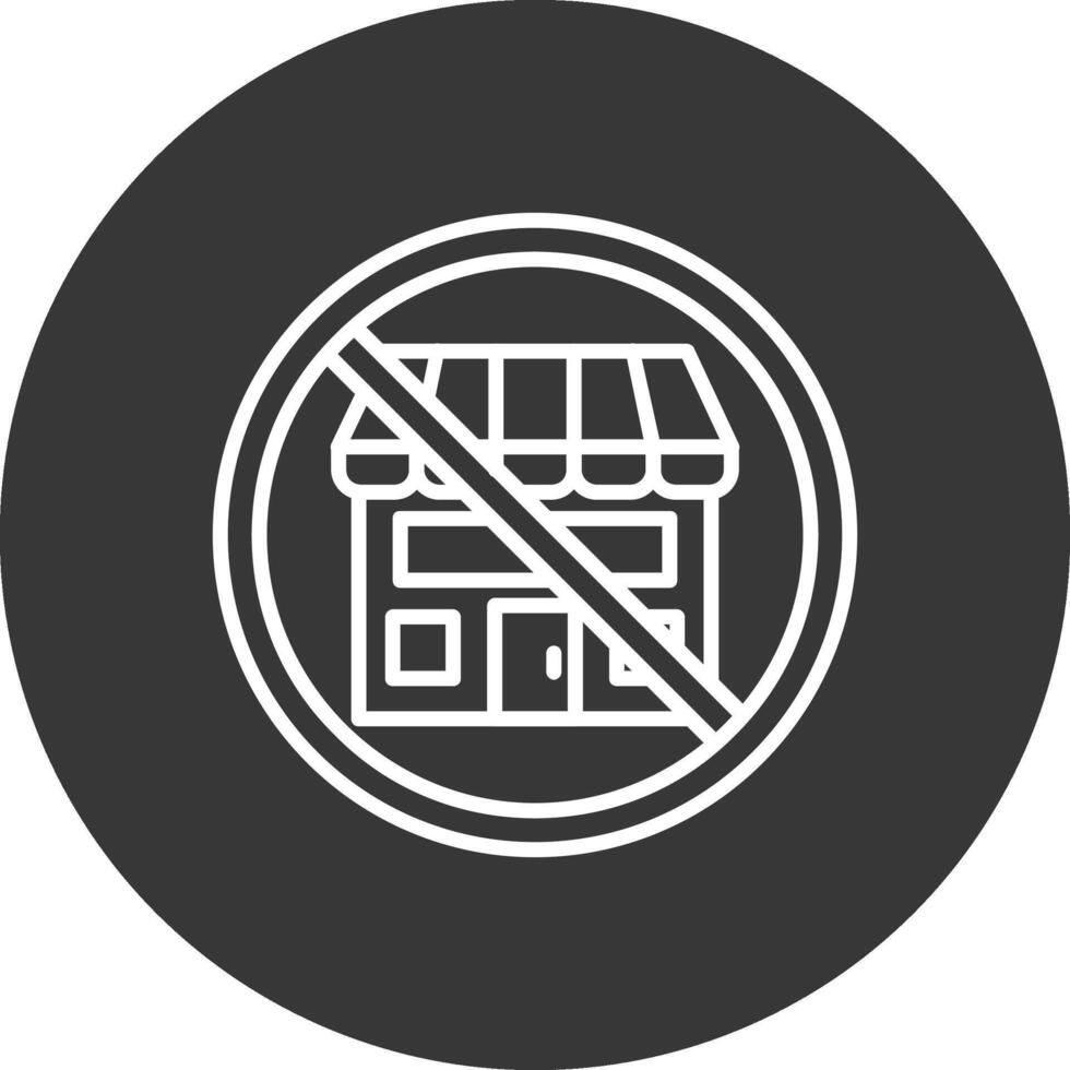 Prohibited Sign Line Inverted Icon Design vector