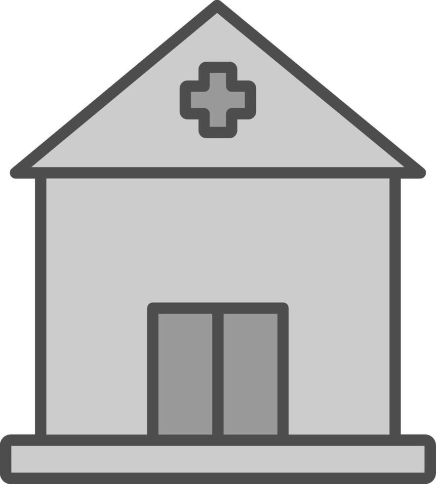 Building Line Filled Greyscale Icon Design vector