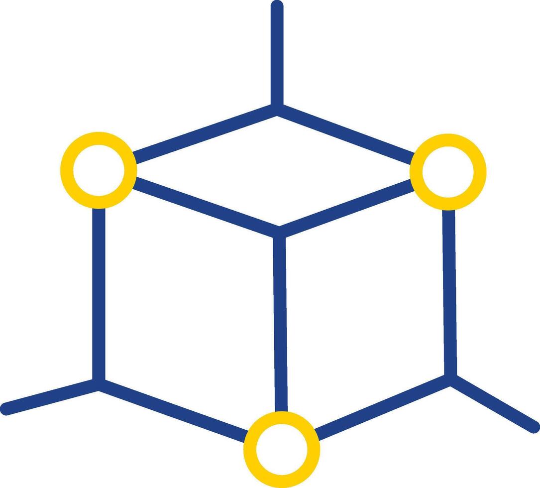 3d modelado línea dos color icono diseño vector