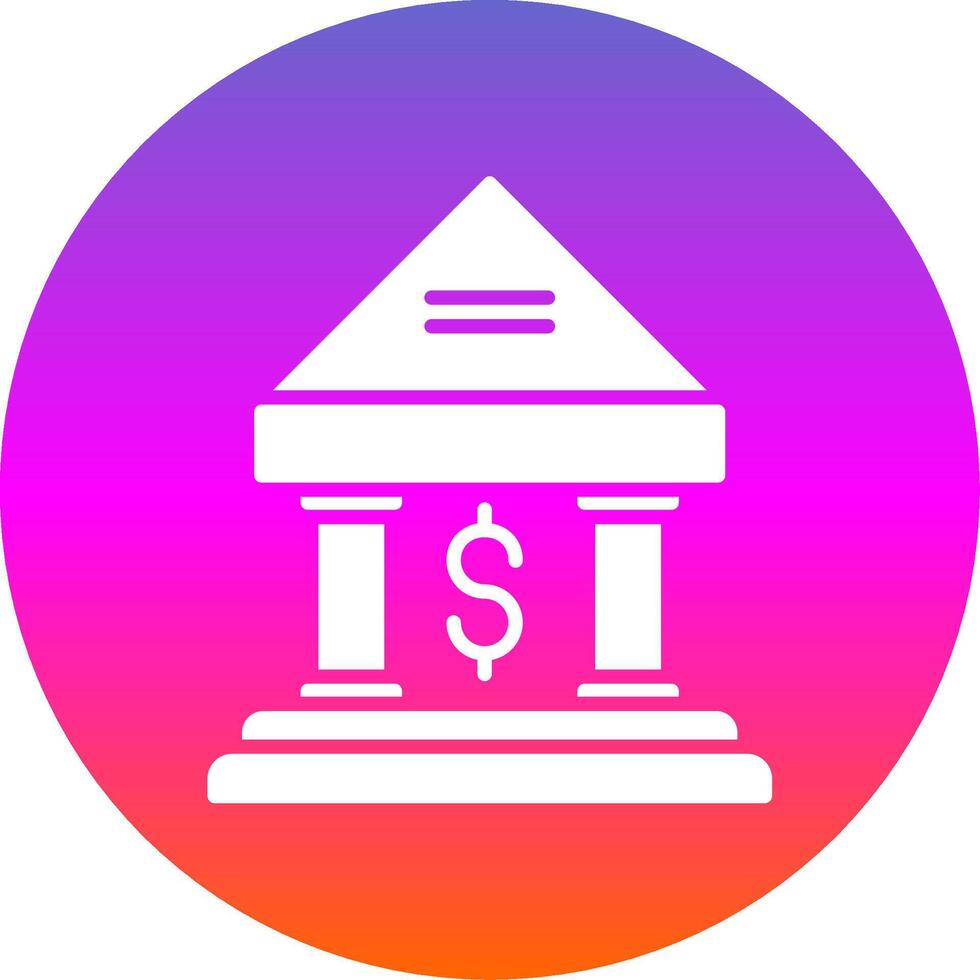 Bank Glyph Gradient Circle Icon Design vector