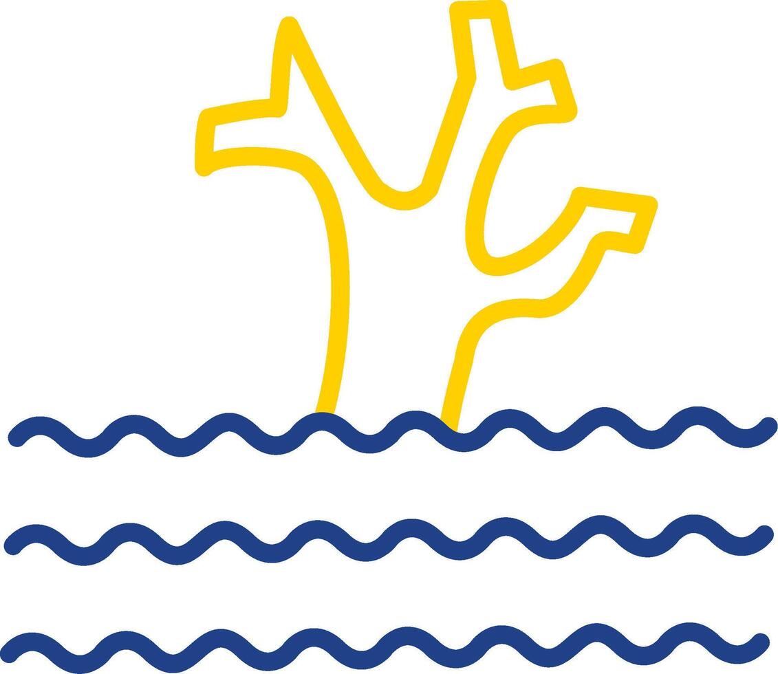 Flood Line Two Colour Icon Design vector