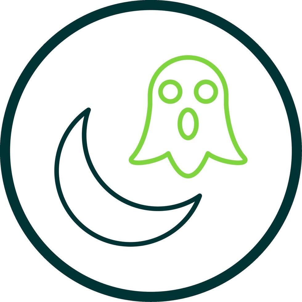 Halloween Moon Line Circle Icon Design vector