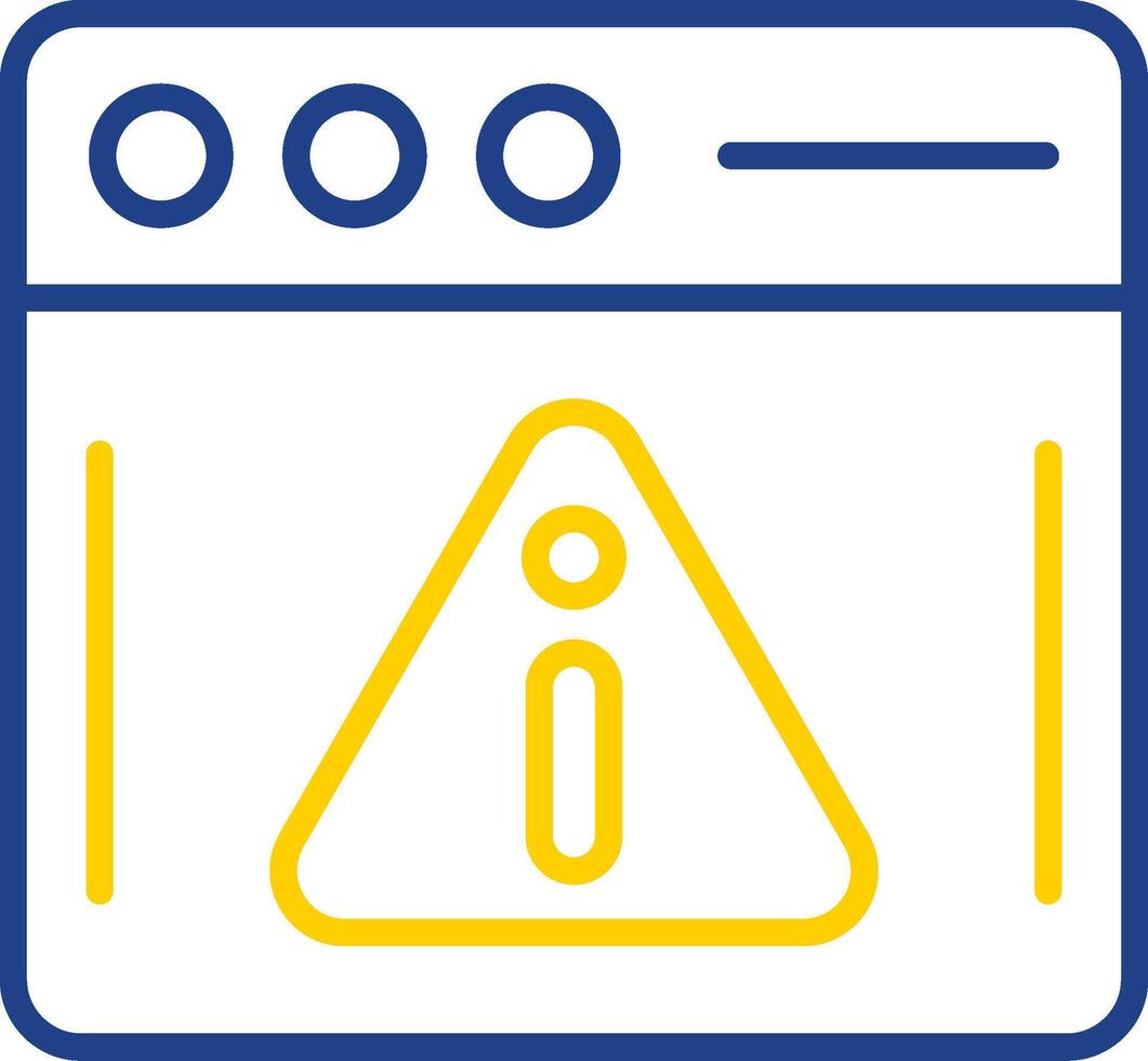 Warning Line Two Colour Icon Design vector