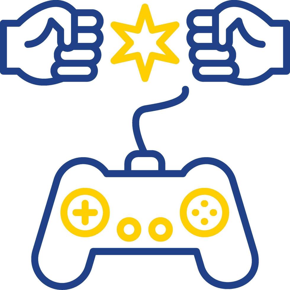 Fighting Line Two Colour Icon Design vector