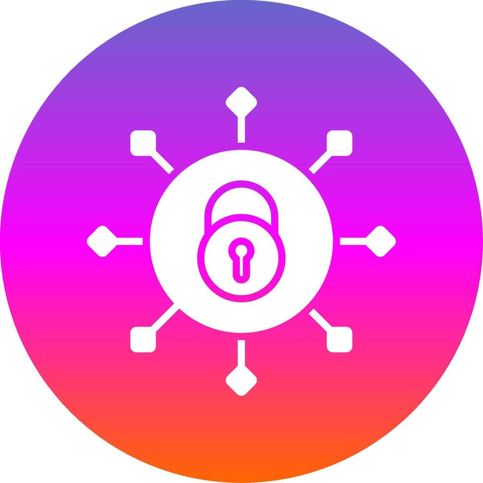 Security Connect Glyph Gradient Circle Icon Design vector
