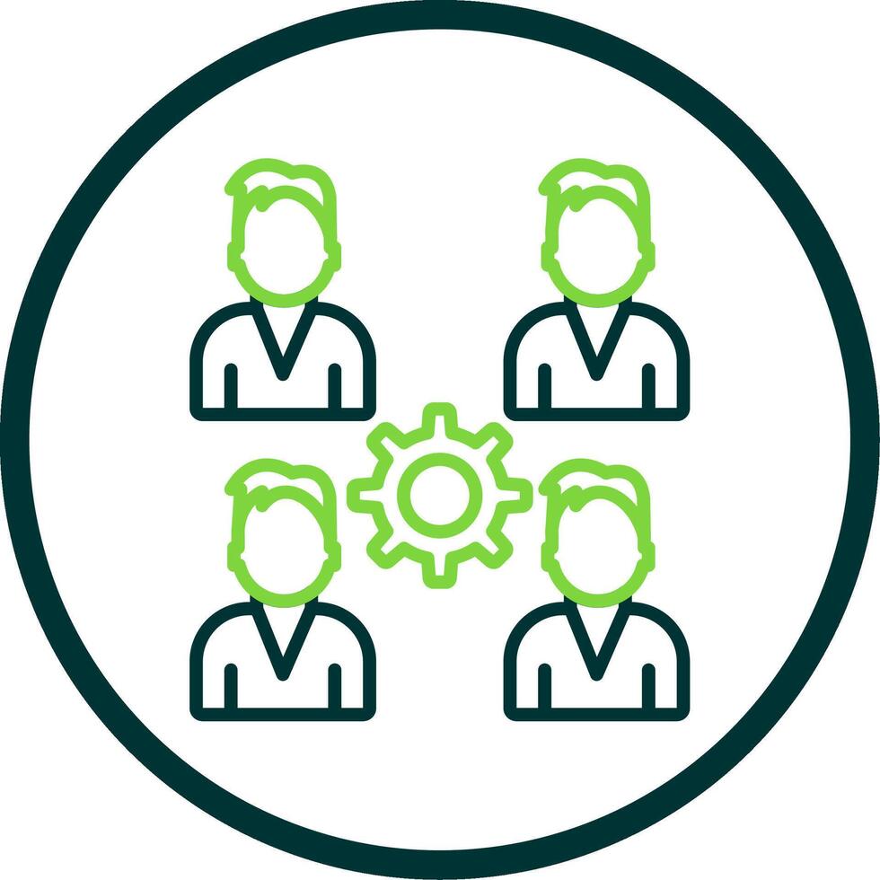 Pro Group Team Line Circle Icon Design vector