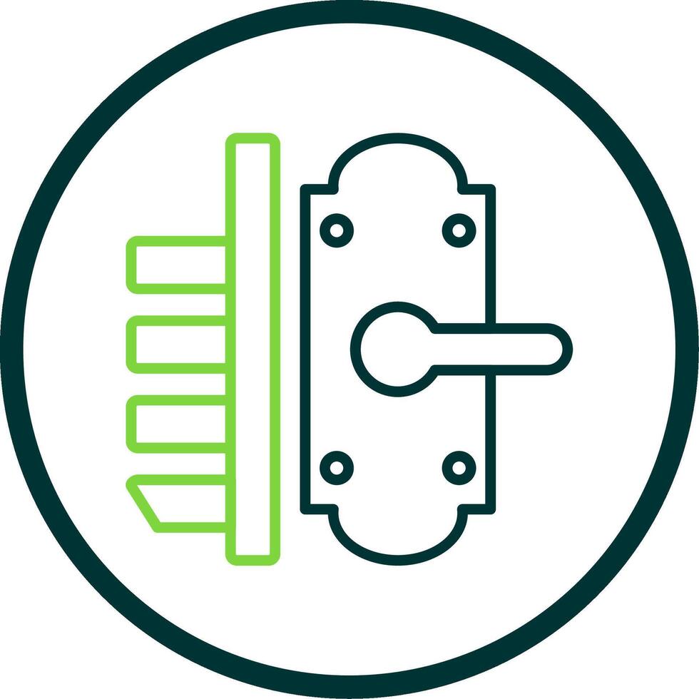 Door Lock Line Circle Icon Design vector