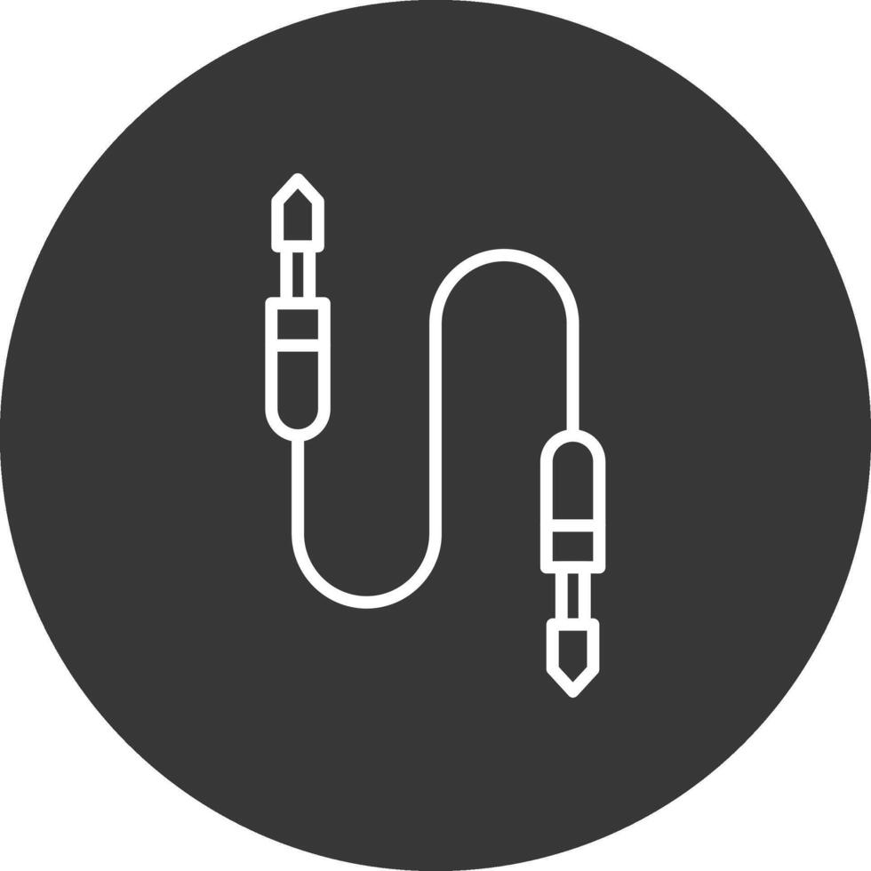 Auxiliary Cable Line Inverted Icon Design vector