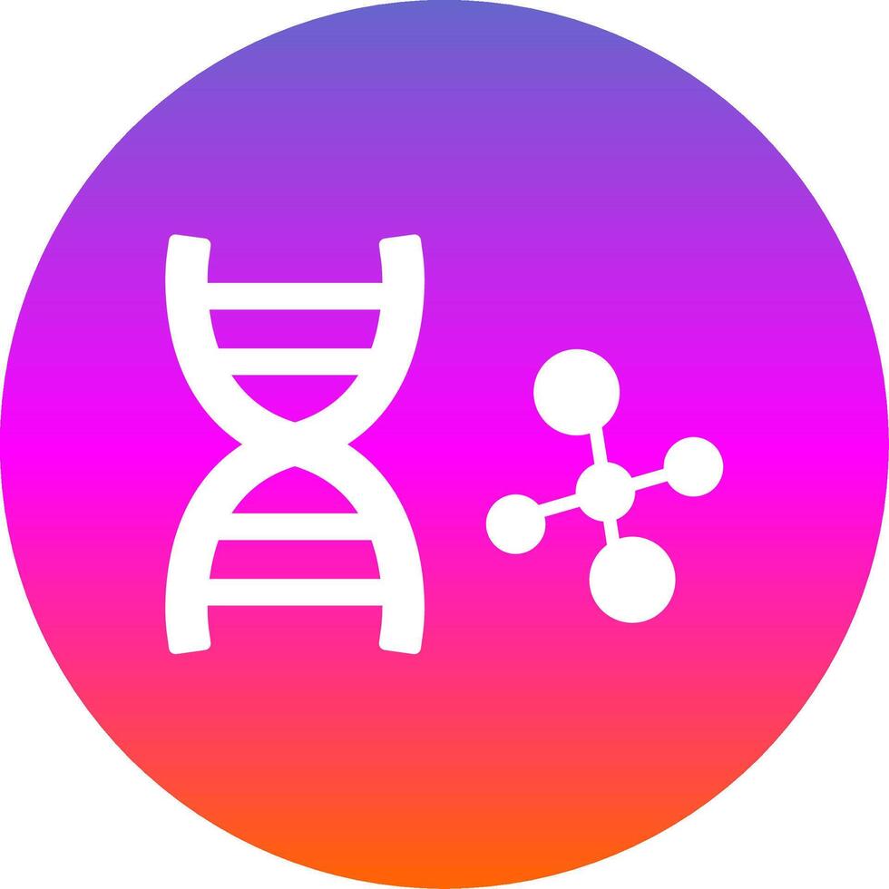 Dna Glyph Gradient Circle Icon Design vector