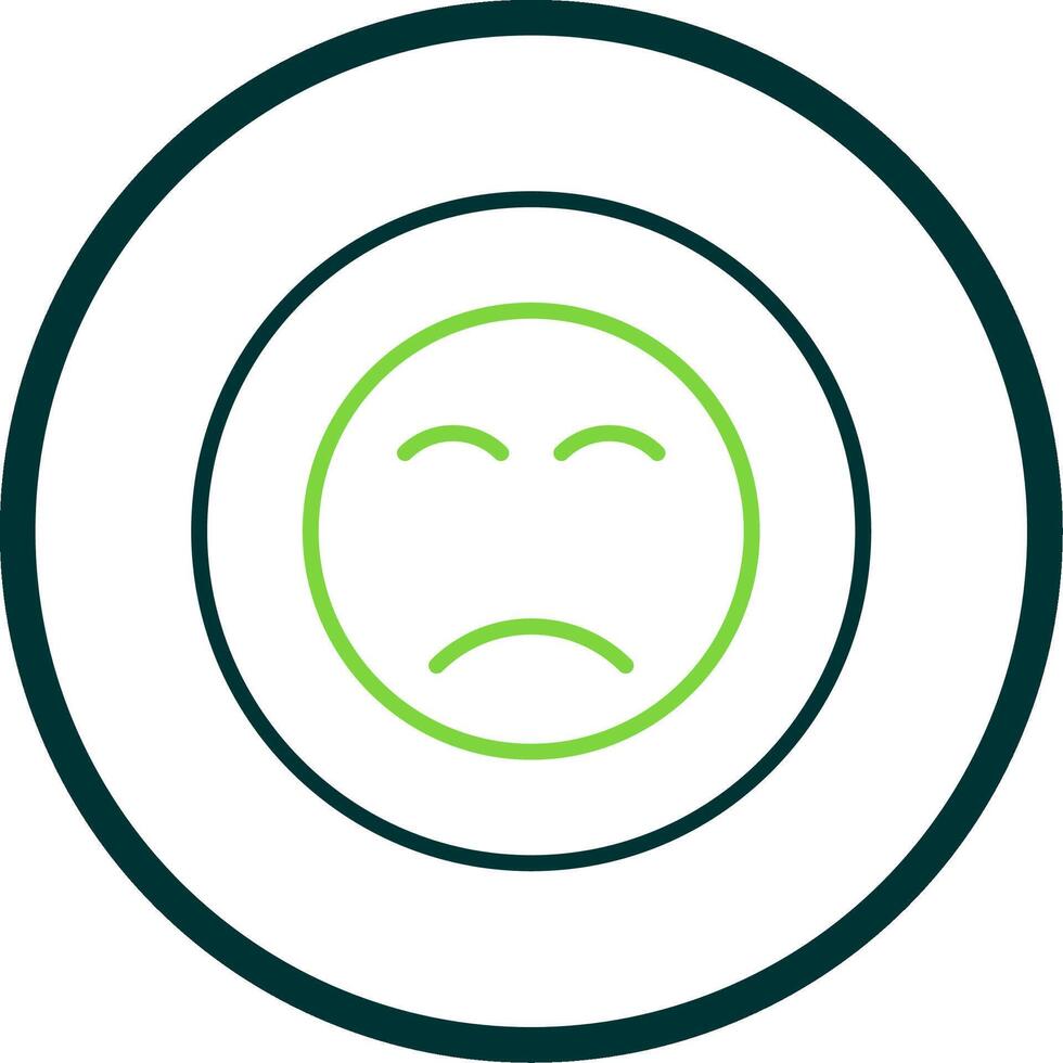 Sad Face Line Circle Icon Design vector