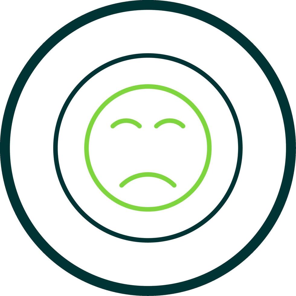 Sad Face Line Circle Icon Design vector