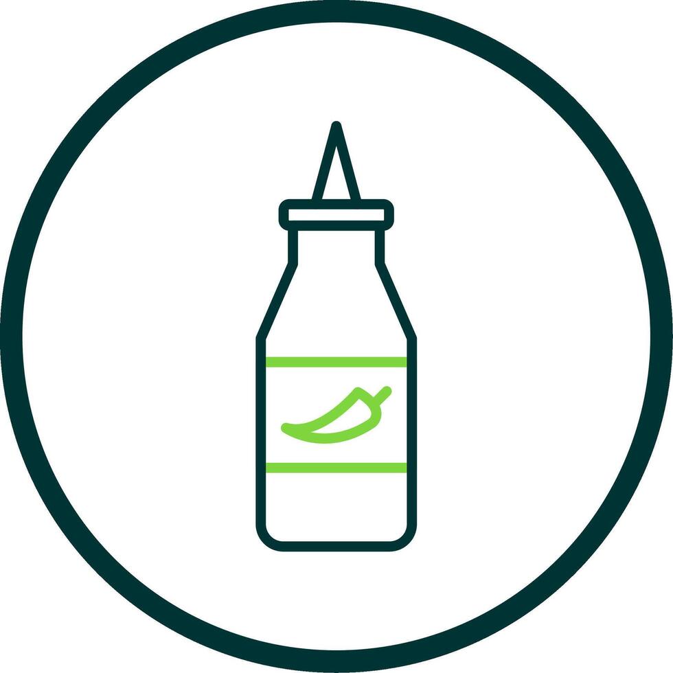 Ketchup Line Circle Icon Design vector