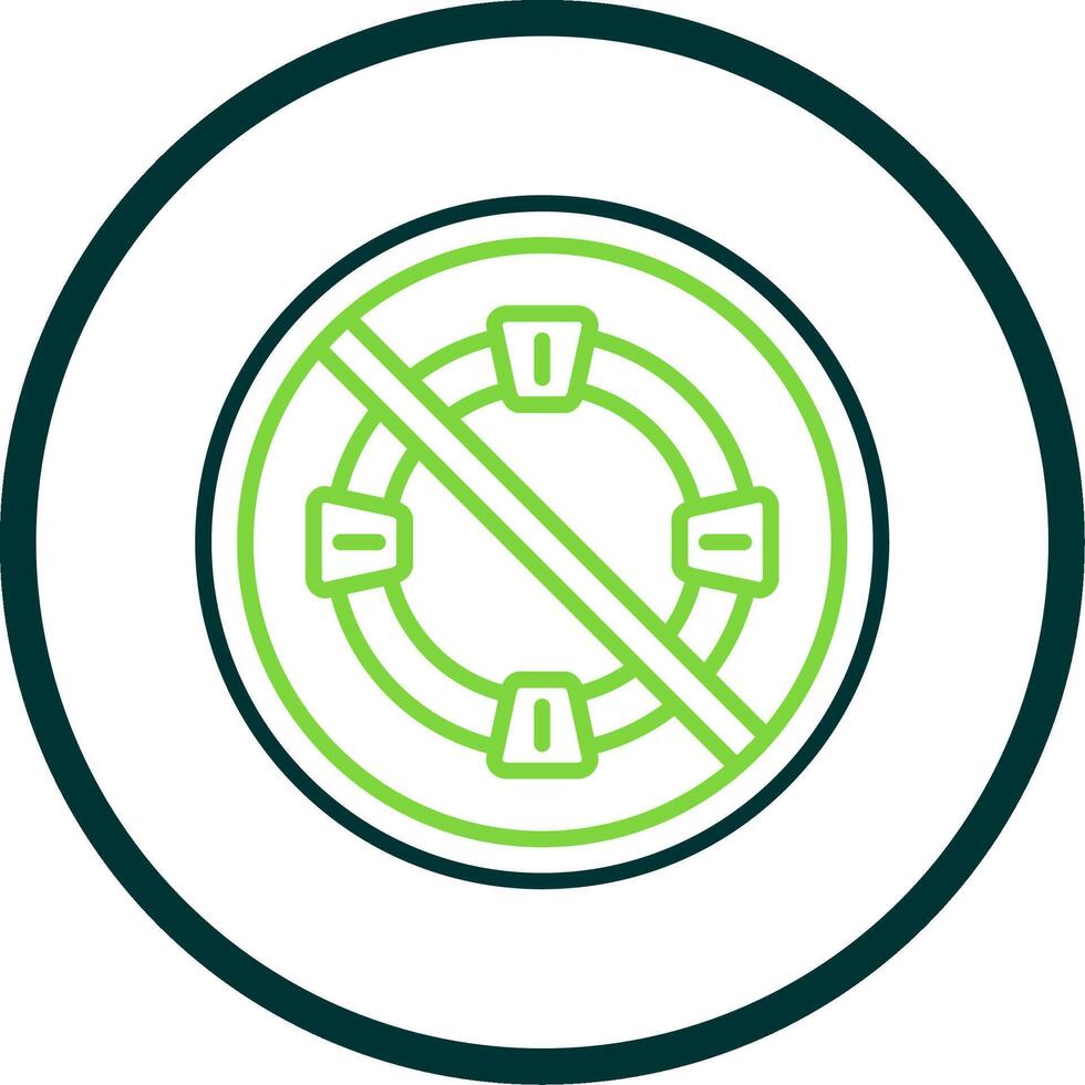Prohibited Sign Line Circle Icon Design vector