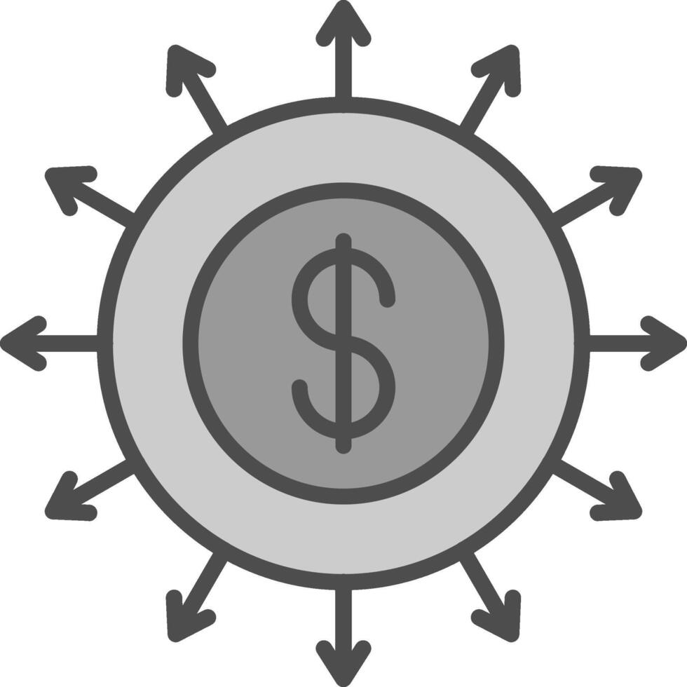 Budget Spending Line Filled Greyscale Icon Design vector