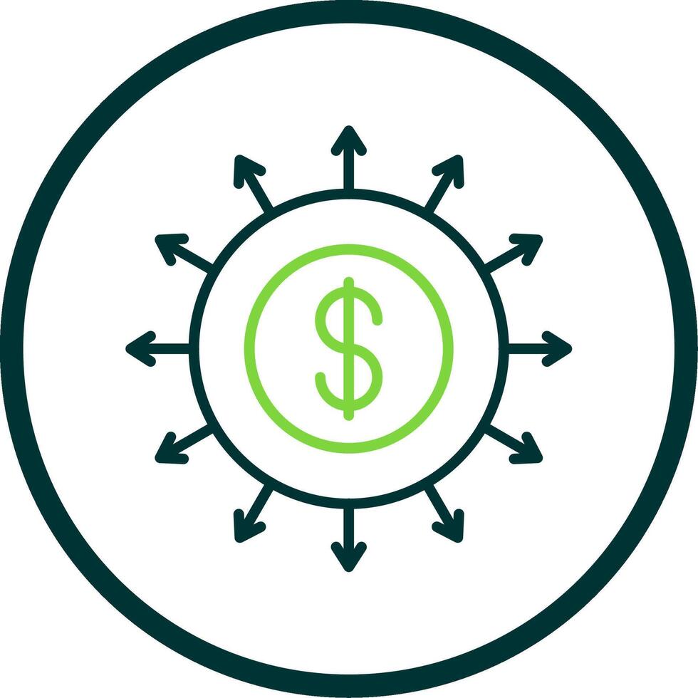 Budget Spending Line Circle Icon Design vector