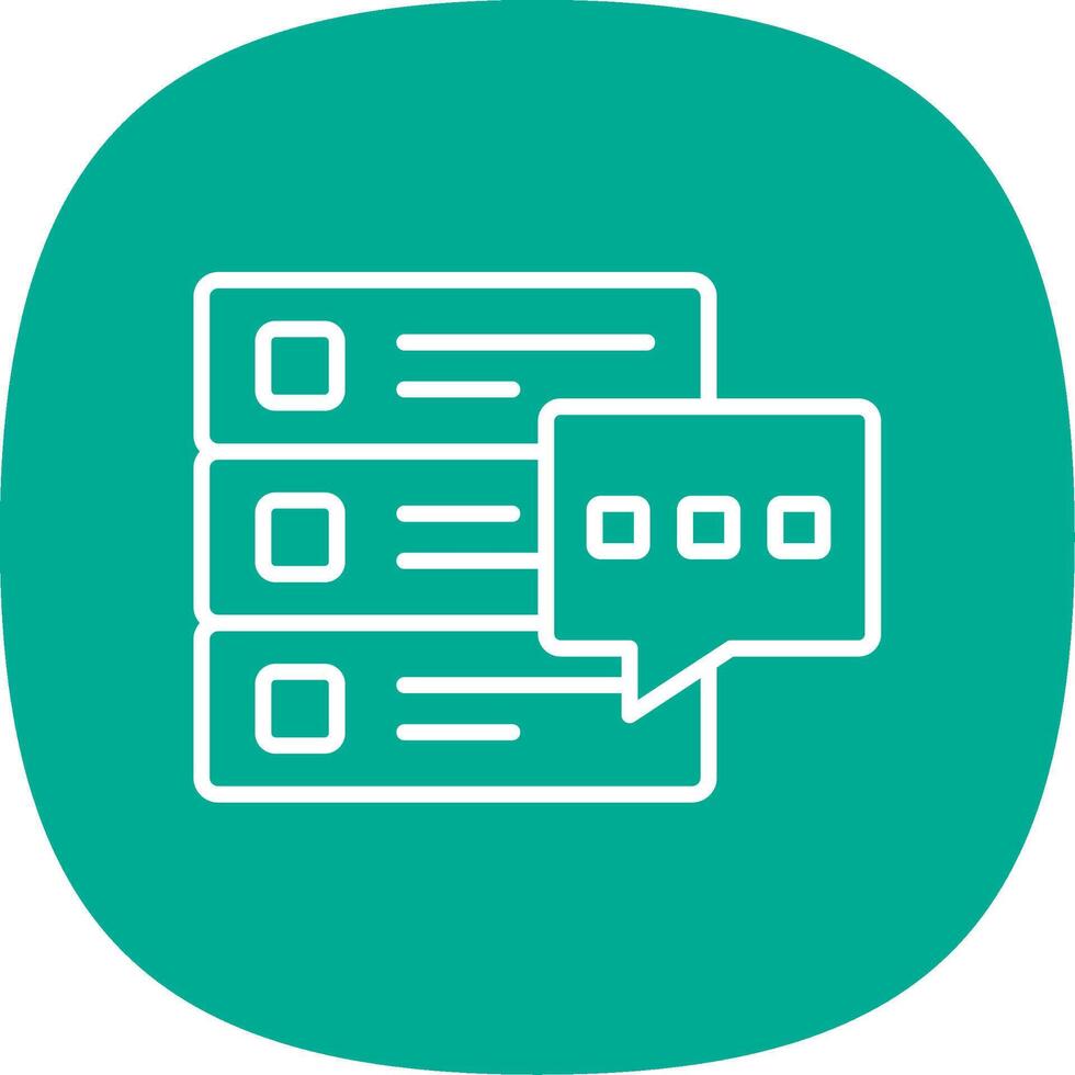 Database Message Line Curve Icon Design vector