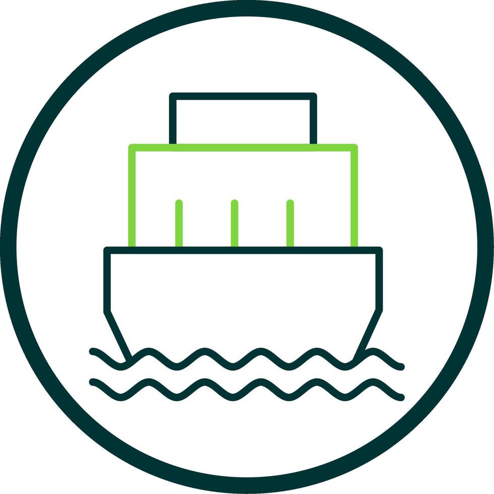 Port Line Circle Icon Design vector