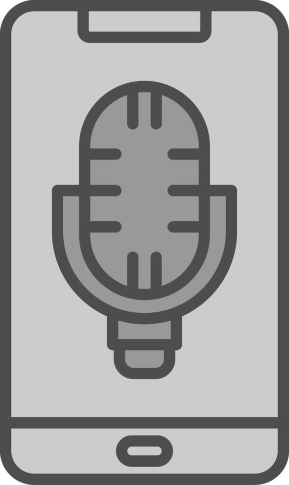Phone Line Filled Greyscale Icon Design vector