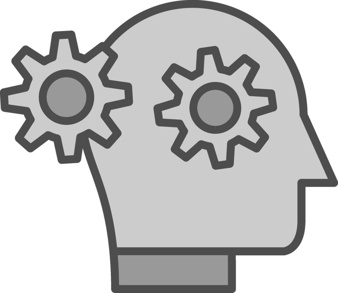 Thinking Line Filled Greyscale Icon Design vector