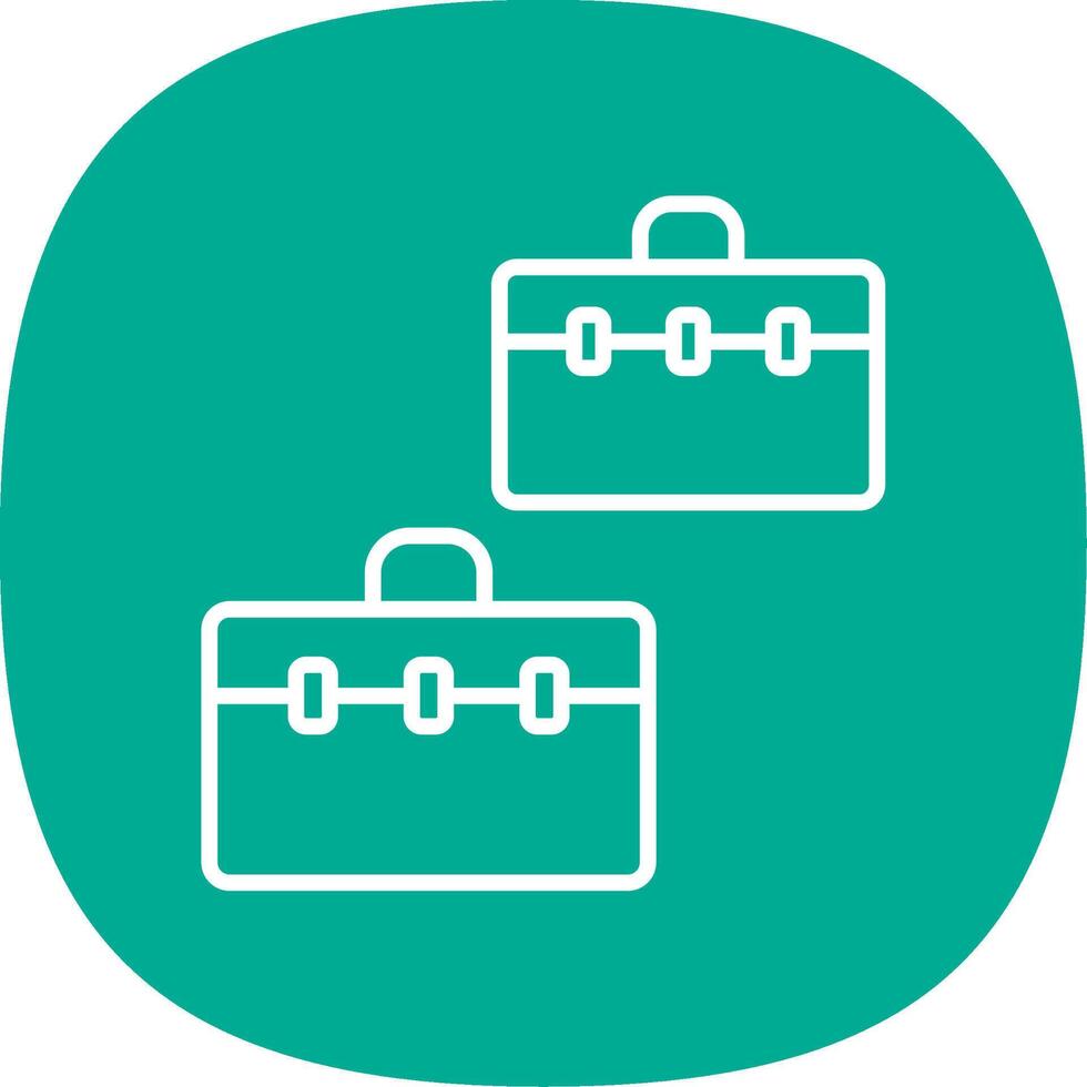 Suitcases Line Curve Icon Design vector