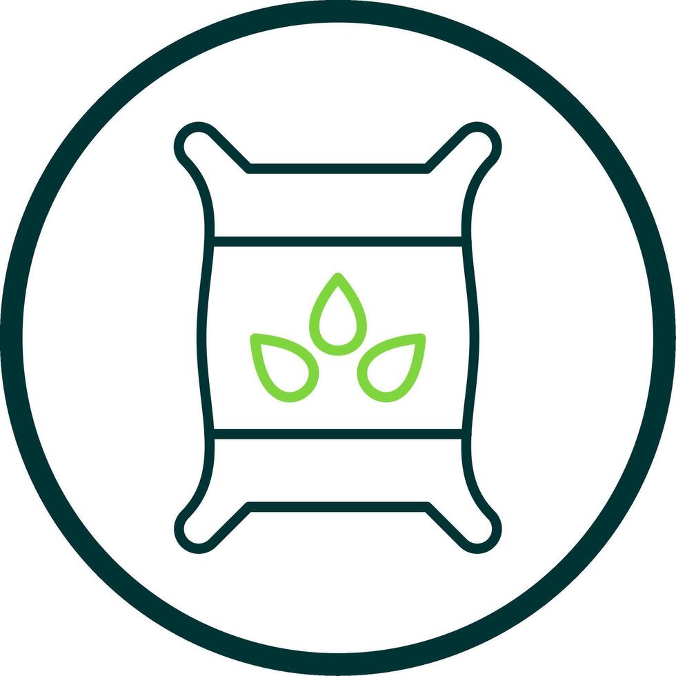 Seed Bag Line Circle Icon Design vector