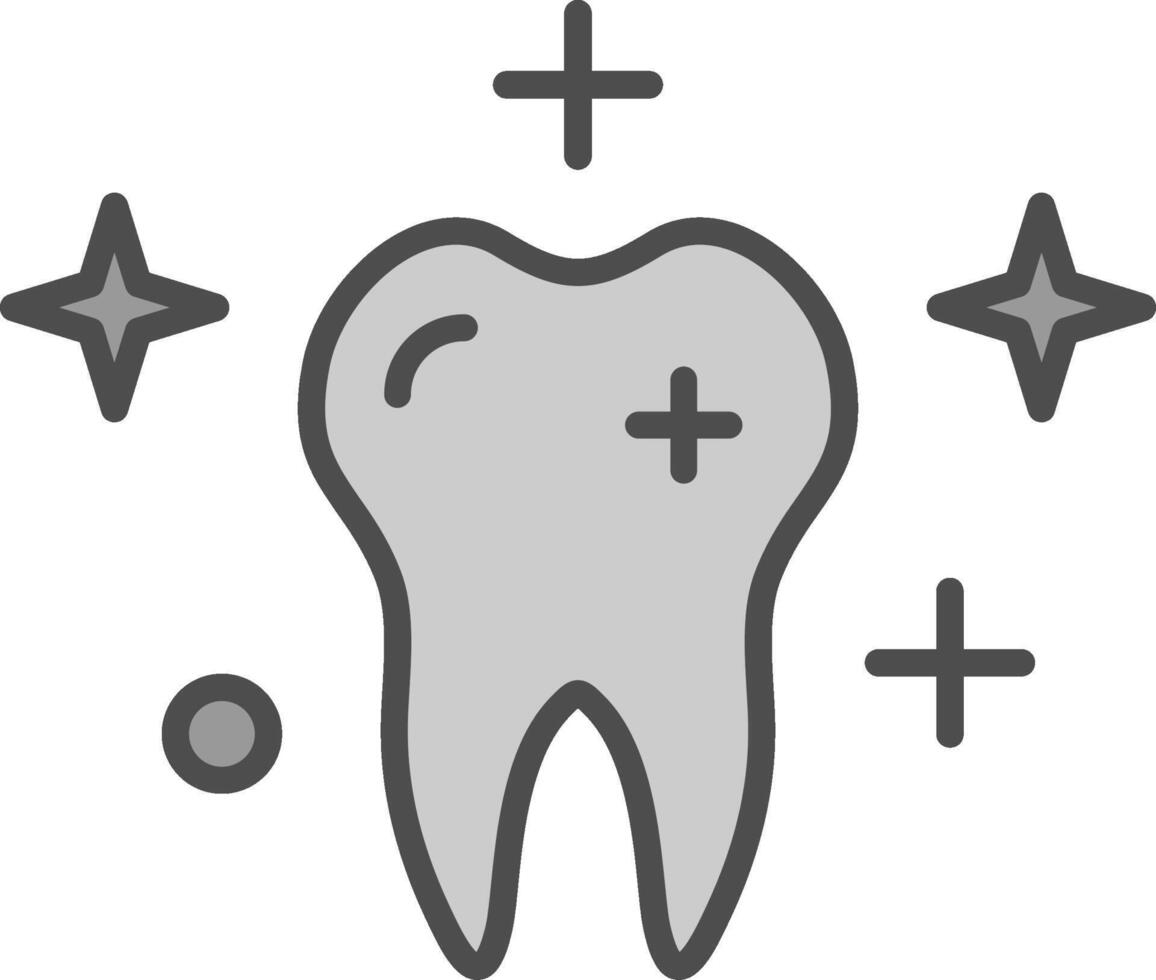 Clean Tooth Line Filled Greyscale Icon Design vector