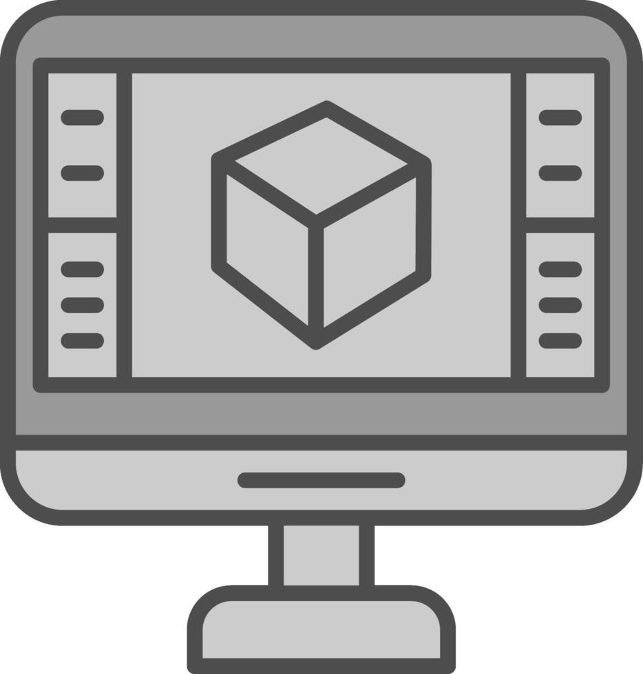 Product Design Line Filled Greyscale Icon Design vector