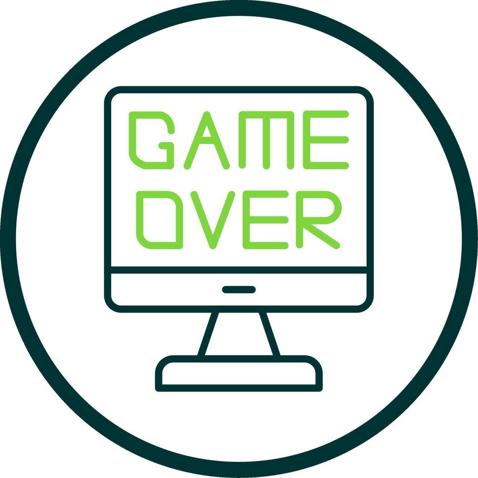 Game Over Line Circle Icon Design vector