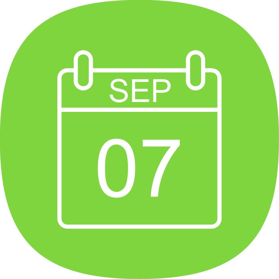 September Line Curve Icon Design vector