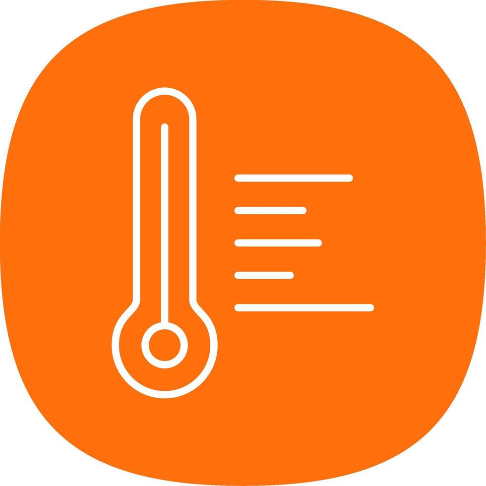 temperatura caliente línea curva icono diseño vector