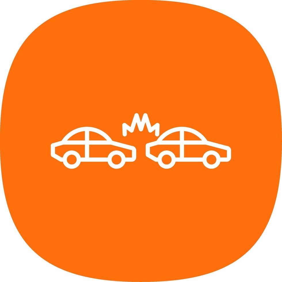 Car Crash Line Curve Icon Design vector