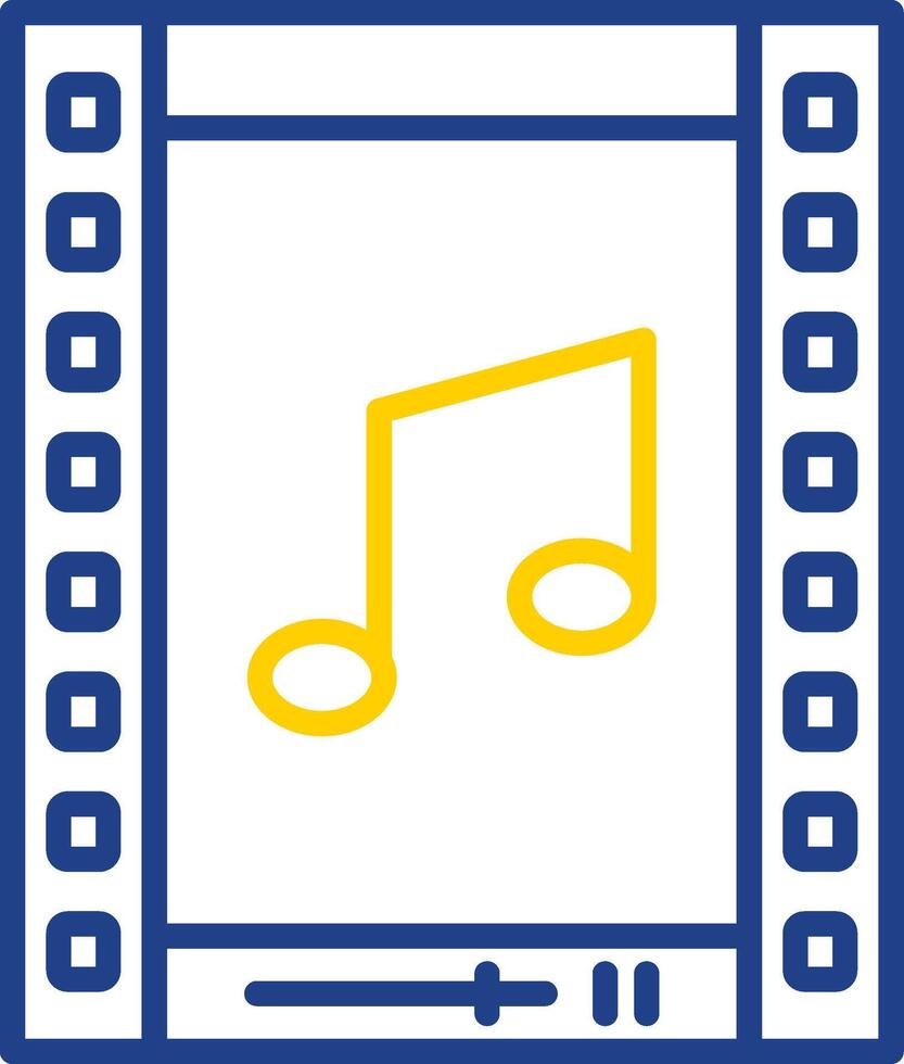 Reel Line Two Colour Icon Design vector