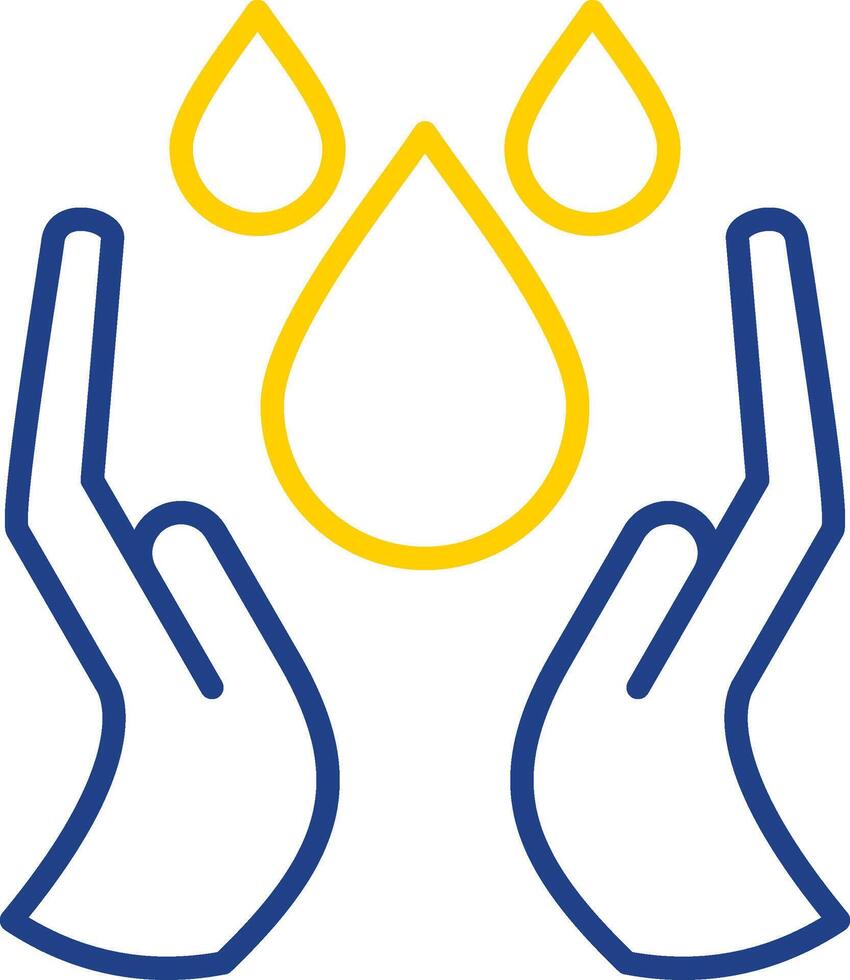 Water Saving Line Two Colour Icon Design vector