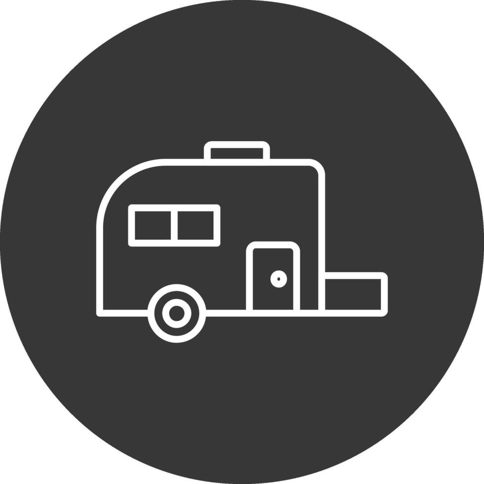 Caravan Line Inverted Icon Design vector
