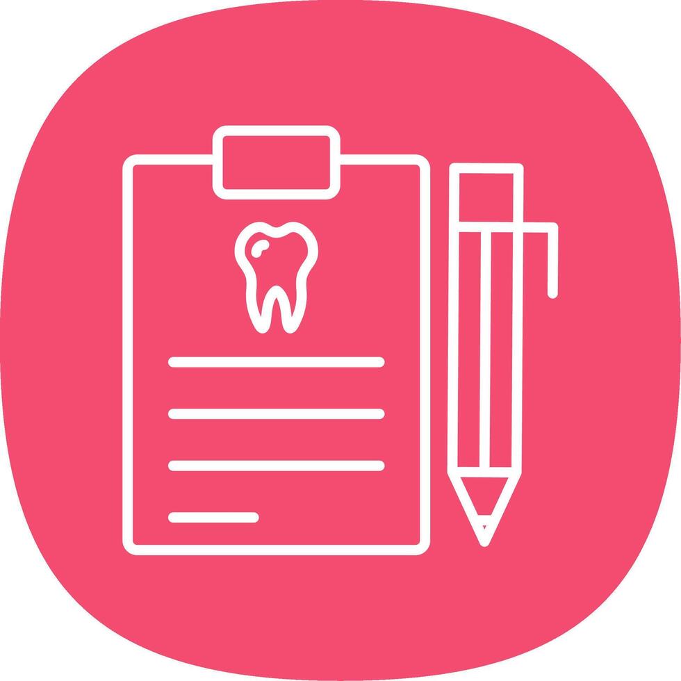 Dental Report Line Curve Icon Design vector