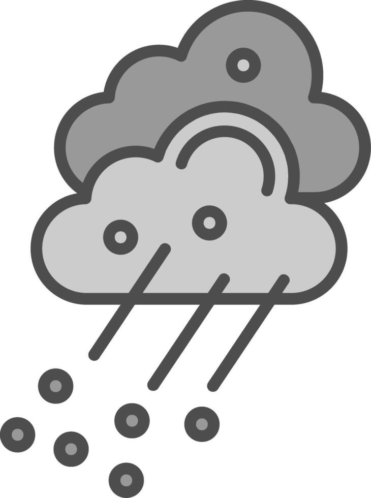 Hail Line Filled Greyscale Icon Design vector