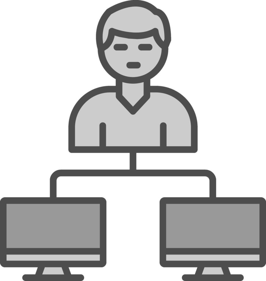 Server Client Line Filled Greyscale Icon Design vector