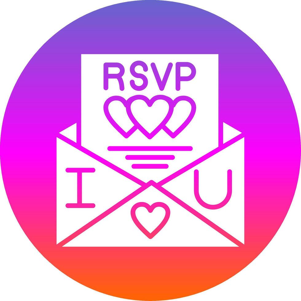 Rsvp Glyph Gradient Circle Icon Design vector