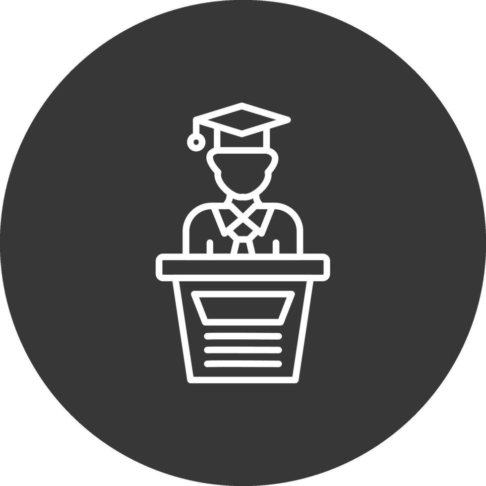 Graduation Line Inverted Icon Design vector