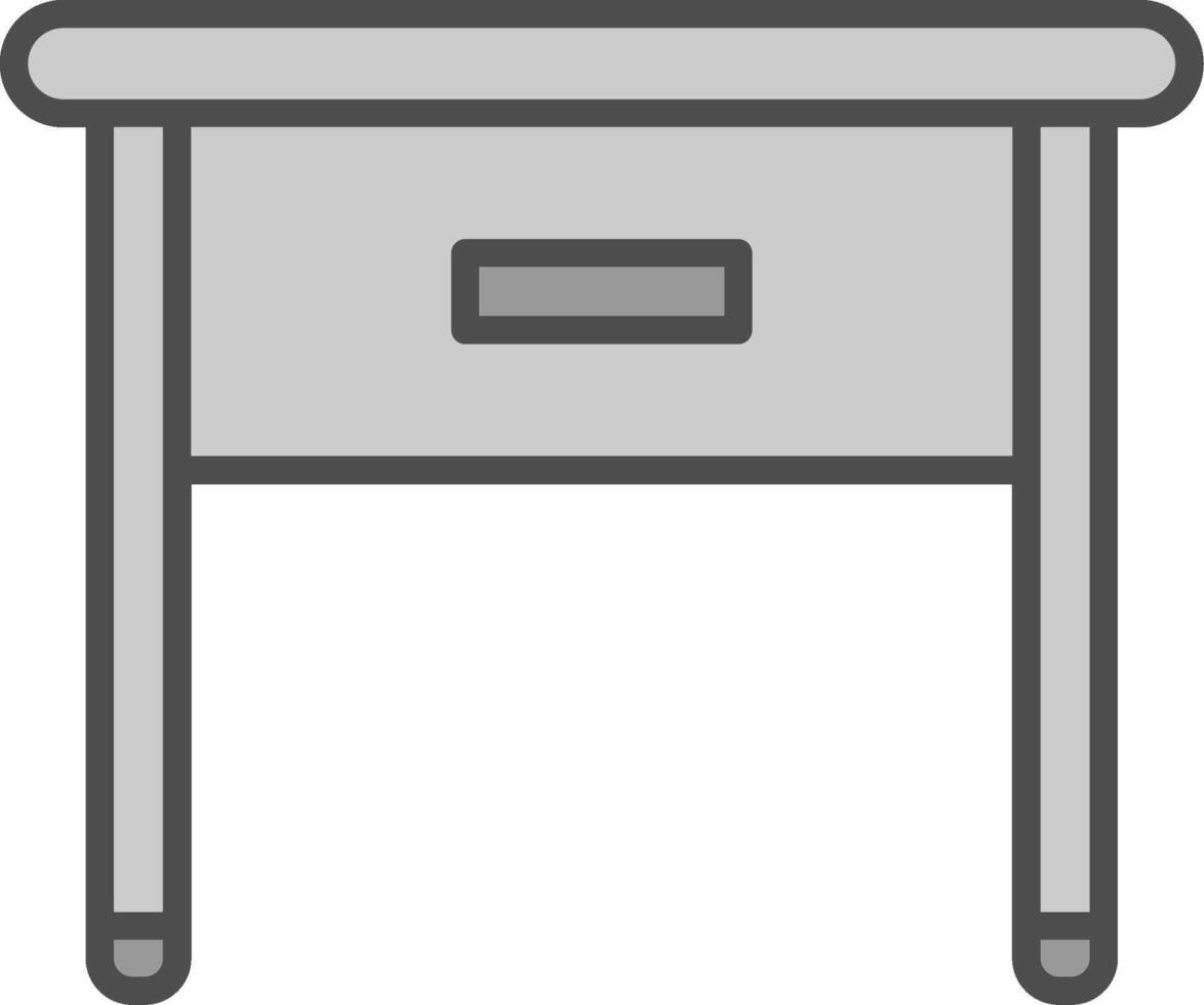 Side Table Line Filled Greyscale Icon Design vector